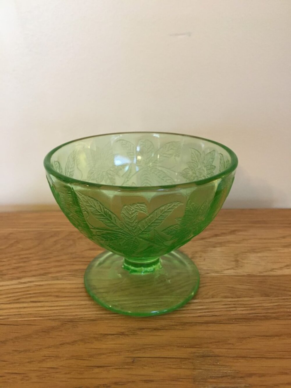 Green Floral Poinsettia Depression Sherbet Dessert Cups Parfait Cups